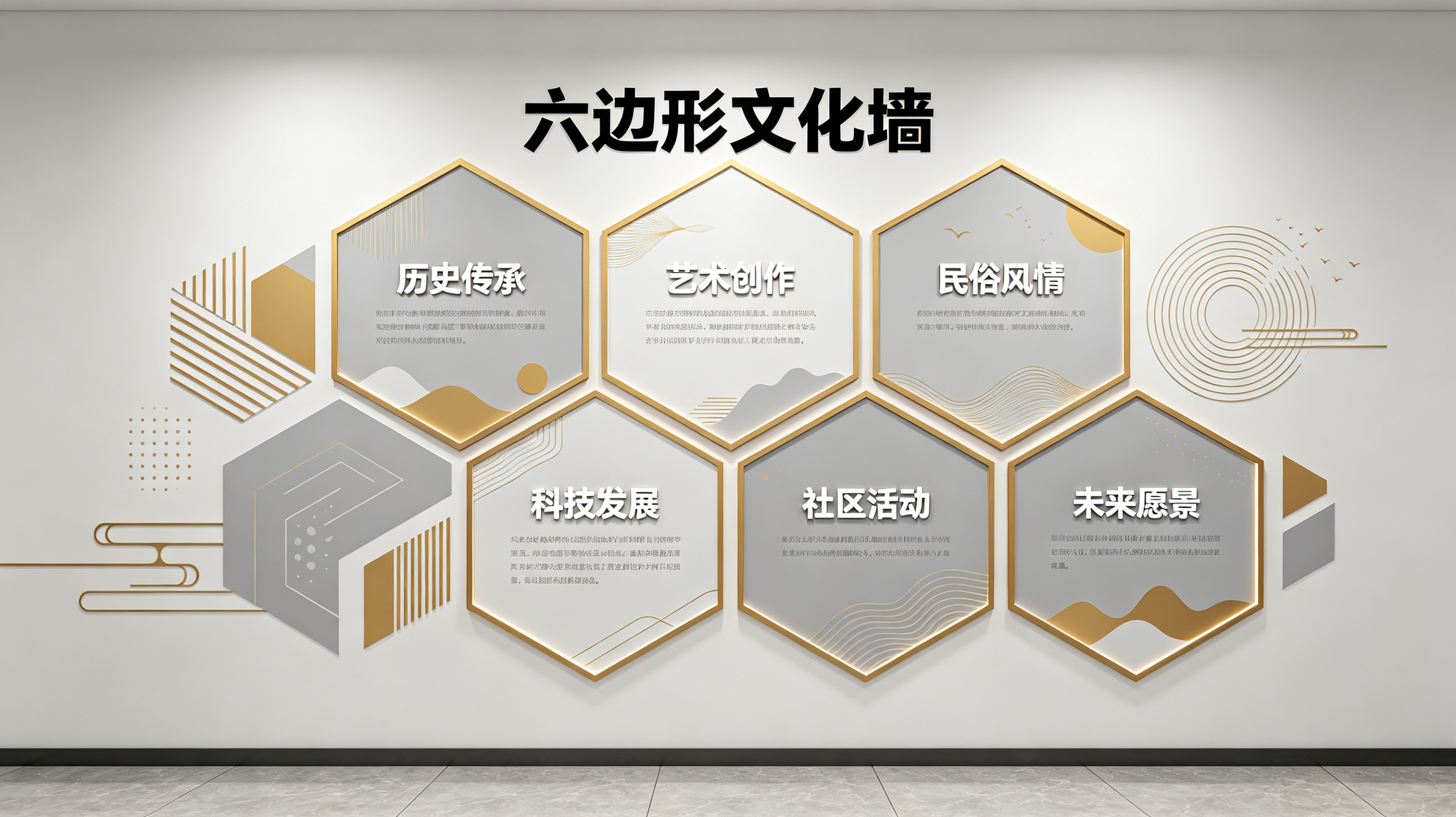苍梧企业文化墙 | 六边形信息美学